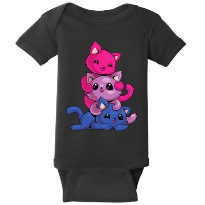 Bisexual Cat LGBT Kawaii Anime Kitten Bi Pride Flag Baby Bodysuit