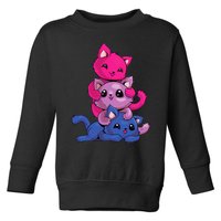 Bisexual Cat LGBT Kawaii Anime Kitten Bi Pride Flag Toddler Sweatshirt