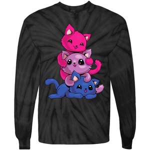 Bisexual Cat LGBT Kawaii Anime Kitten Bi Pride Flag Tie-Dye Long Sleeve Shirt