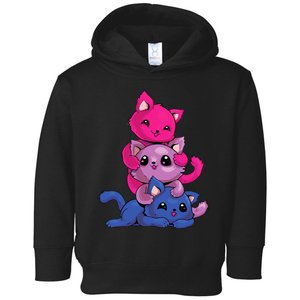 Bisexual Cat LGBT Kawaii Anime Kitten Bi Pride Flag Toddler Hoodie