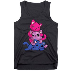 Bisexual Cat LGBT Kawaii Anime Kitten Bi Pride Flag Tank Top