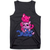 Bisexual Cat LGBT Kawaii Anime Kitten Bi Pride Flag Tank Top