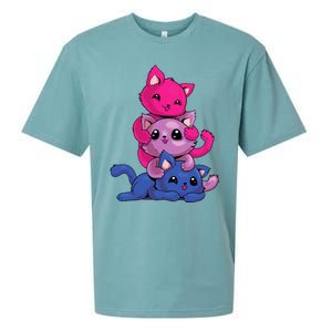 Bisexual Cat LGBT Kawaii Anime Kitten Bi Pride Flag Sueded Cloud Jersey T-Shirt