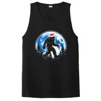 Bigfoot Christmas Lights Santa Hat Sasquatch Moon Xmas PosiCharge Competitor Tank