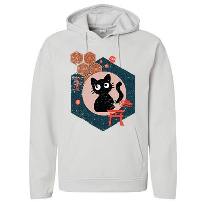 Black Cat Lover Japanese Kitten Anime Performance Fleece Hoodie