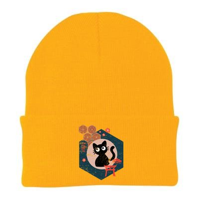 Black Cat Lover Japanese Kitten Anime Knit Cap Winter Beanie