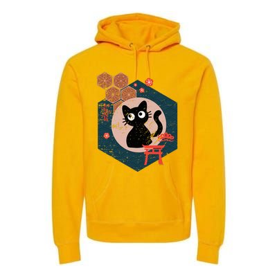 Black Cat Lover Japanese Kitten Anime Premium Hoodie