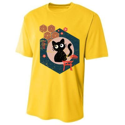 Black Cat Lover Japanese Kitten Anime Performance Sprint T-Shirt