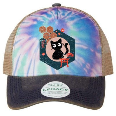 Black Cat Lover Japanese Kitten Anime Legacy Tie Dye Trucker Hat