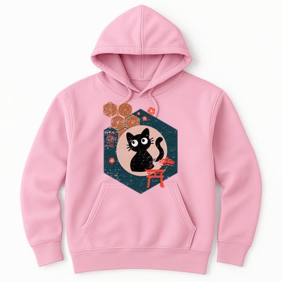 Black Cat Lover Japanese Kitten Anime Hoodie