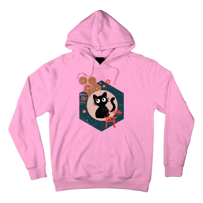 Black Cat Lover Japanese Kitten Anime Hoodie