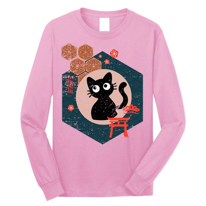 Black Cat Lover Japanese Kitten Anime Long Sleeve Shirt