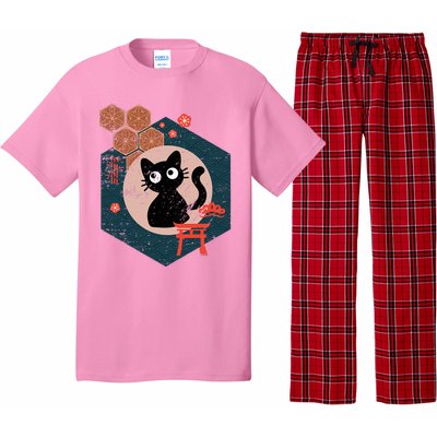 Black Cat Lover Japanese Kitten Anime Pajama Set