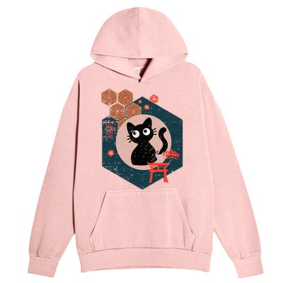 Black Cat Lover Japanese Kitten Anime Urban Pullover Hoodie