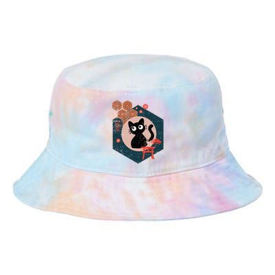 Black Cat Lover Japanese Kitten Anime Tie Dye Newport Bucket Hat