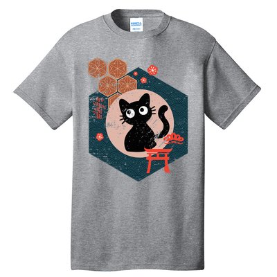 Black Cat Lover Japanese Kitten Anime Tall T-Shirt