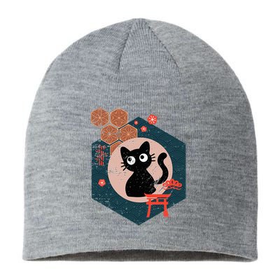 Black Cat Lover Japanese Kitten Anime Sustainable Beanie