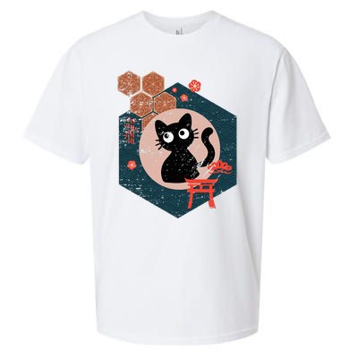 Black Cat Lover Japanese Kitten Anime Sueded Cloud Jersey T-Shirt