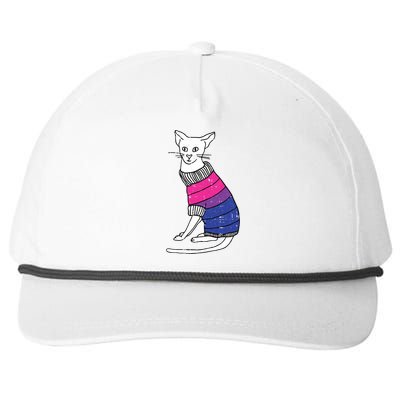 Bisexual Cat Lgbtq Pride Cute Kitten Kitty Proud Ally Gift Snapback Five-Panel Rope Hat