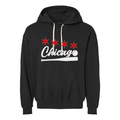 Baseball Chicago Lover Cute Chicago Baseball Bat American Garment-Dyed Fleece Hoodie