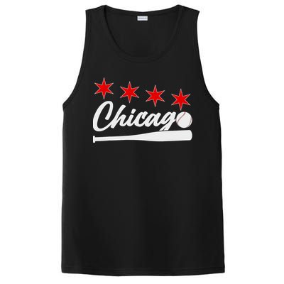 Baseball Chicago Lover Cute Chicago Baseball Bat American PosiCharge Competitor Tank