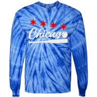 Baseball Chicago Lover Cute Chicago Baseball Bat American Tie-Dye Long Sleeve Shirt