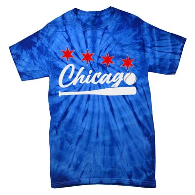 Baseball Chicago Lover Cute Chicago Baseball Bat American Tie-Dye T-Shirt