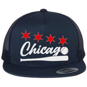 Baseball Chicago Lover Cute Chicago Baseball Bat American Flat Bill Trucker Hat