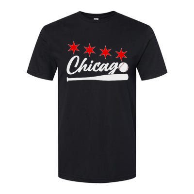 Baseball Chicago Lover Cute Chicago Baseball Bat American Softstyle CVC T-Shirt