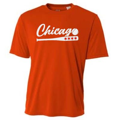 Baseball Chicago Lover Cute Chicago Baseball Bat American Cooling Performance Crew T-Shirt