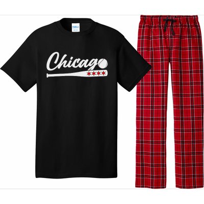 Baseball Chicago Lover Cute Chicago Baseball Bat American Pajama Set