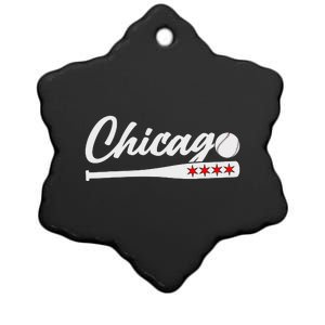 Baseball Chicago Lover Cute Chicago Baseball Bat American Ceramic Star Ornament