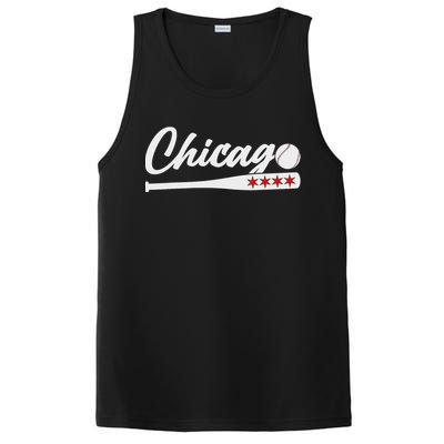 Baseball Chicago Lover Cute Chicago Baseball Bat American PosiCharge Competitor Tank