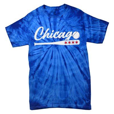 Baseball Chicago Lover Cute Chicago Baseball Bat American Tie-Dye T-Shirt