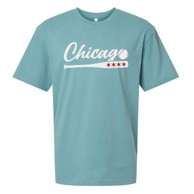 Baseball Chicago Lover Cute Chicago Baseball Bat American Sueded Cloud Jersey T-Shirt