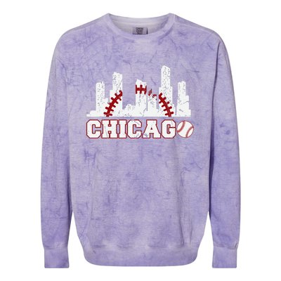 Baseball Chicago Lover Cute Chicago Baseball Bat American Colorblast Crewneck Sweatshirt