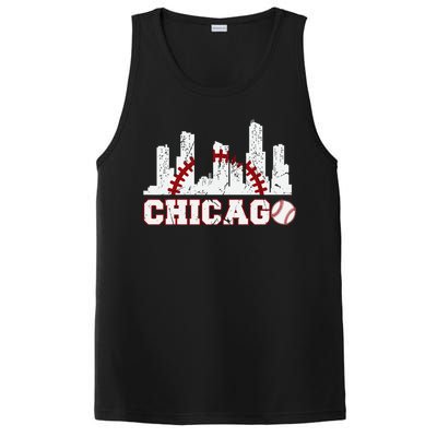 Baseball Chicago Lover Cute Chicago Baseball Bat American PosiCharge Competitor Tank