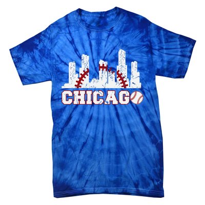 Baseball Chicago Lover Cute Chicago Baseball Bat American Tie-Dye T-Shirt