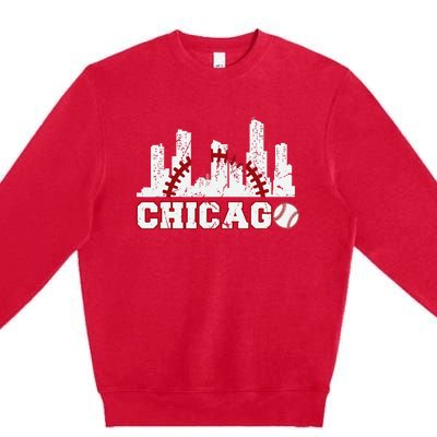 Baseball Chicago Lover Cute Chicago Baseball Bat American Premium Crewneck Sweatshirt