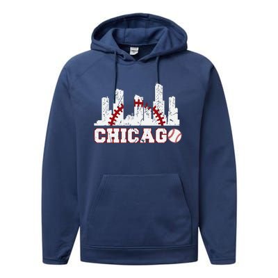 Baseball Chicago Lover Cute Chicago Baseball Bat American Performance Fleece Hoodie