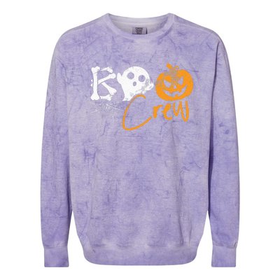 Boo Crew Lazy Halloween Costume Funny Ghost Pumpkin Bones Colorblast Crewneck Sweatshirt