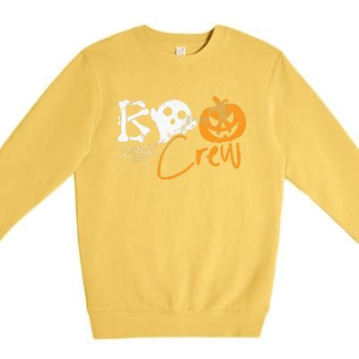 Boo Crew Lazy Halloween Costume Funny Ghost Pumpkin Bones Premium Crewneck Sweatshirt