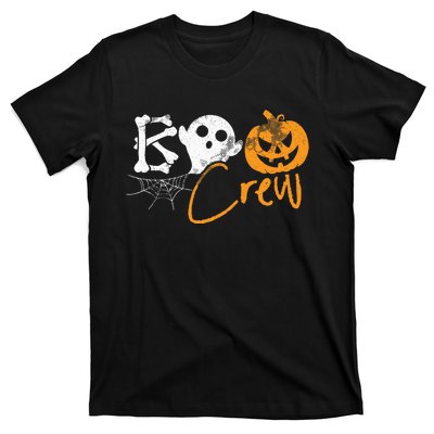 Boo Crew Lazy Halloween Costume Funny Ghost Pumpkin Bones T-Shirt