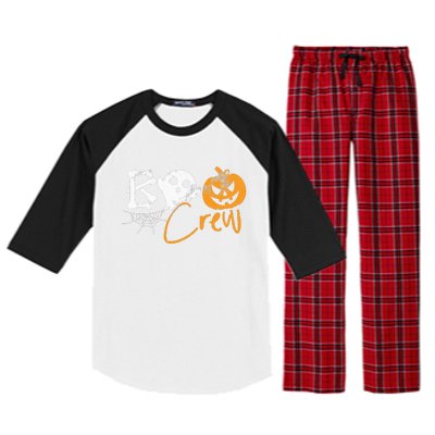 Boo Crew Lazy Halloween Costume Funny Ghost Pumpkin Bones Raglan Sleeve Pajama Set