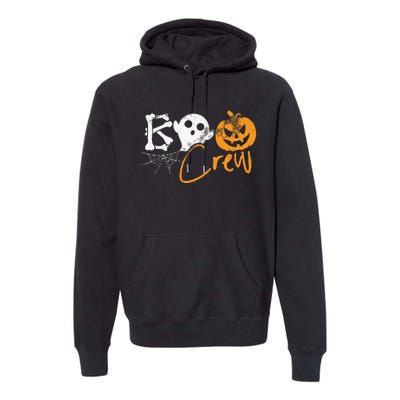 Boo Crew Lazy Halloween Costume Funny Ghost Pumpkin Bones Premium Hoodie