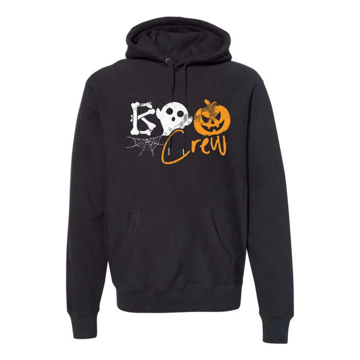 Boo Crew Lazy Halloween Costume Funny Ghost Pumpkin Bones Premium Hoodie