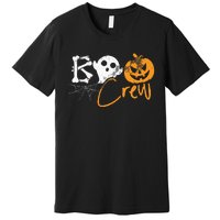 Boo Crew Lazy Halloween Costume Funny Ghost Pumpkin Bones Premium T-Shirt