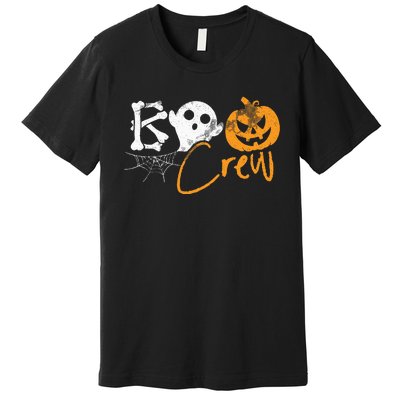 Boo Crew Lazy Halloween Costume Funny Ghost Pumpkin Bones Premium T-Shirt