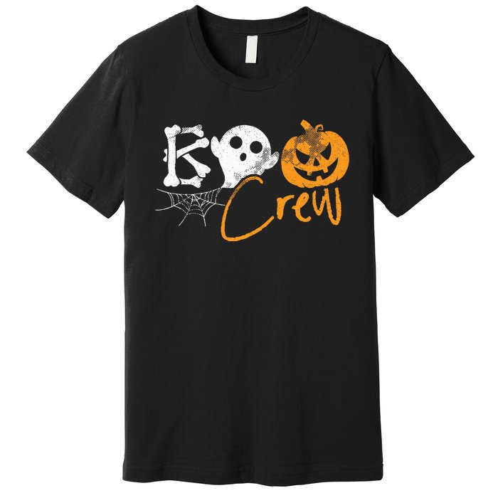 Boo Crew Lazy Halloween Costume Funny Ghost Pumpkin Bones Premium T-Shirt