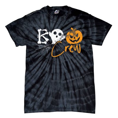 Boo Crew Lazy Halloween Costume Funny Ghost Pumpkin Bones Tie-Dye T-Shirt